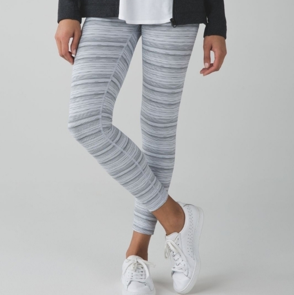 Lululemon High Times pants Cyber Stripe White Silver Fox 6